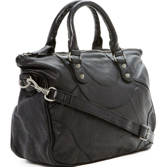 Liebeskind Berlin New ESTHER Stud Leather Satchel Shoulder HandBag Bag BLACK🎉HP - Picture 3 of 12